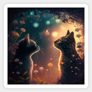 Two Adorable kitties Sunset Watch Sticker